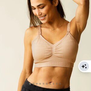 XL Busty Kindred Bravely Sublime® Hands-Free Pumping & Nursing Bra in Beige